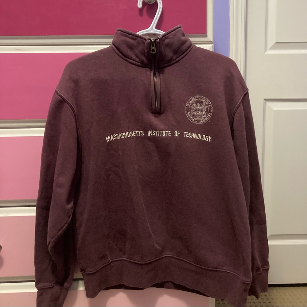 ❤️MIT jansport embroidered university fleece quarter zip